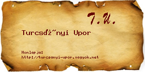 Turcsányi Upor névjegykártya